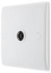 BG 860 Moulded Round Edge | White | 1 Gang Co-Axial TV Socket Outlet