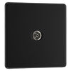 BG Screwless Matt Black 1 Gang Coaxial TV Socket FFB60 with 35mm Steel Back Box