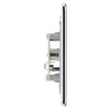 BG Screwless Polished Chrome 1 Gang Coaxial TV Socket FPC60 with 35mm Steel Back Box