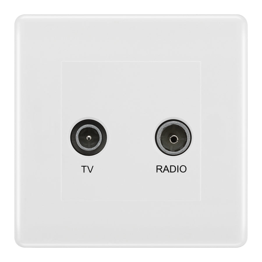 BG Nexus White Moulded TV & FM Socket NWM66W