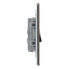 BG Screwless Black Nickel 20A 16AX 2 Way Single Light Switch FBN12 with 35mm Steel Back Box
