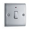 BG Nexus Metal Polished Chrome 20A DP Single Switch NPC31 with 25mm Steel Back Box