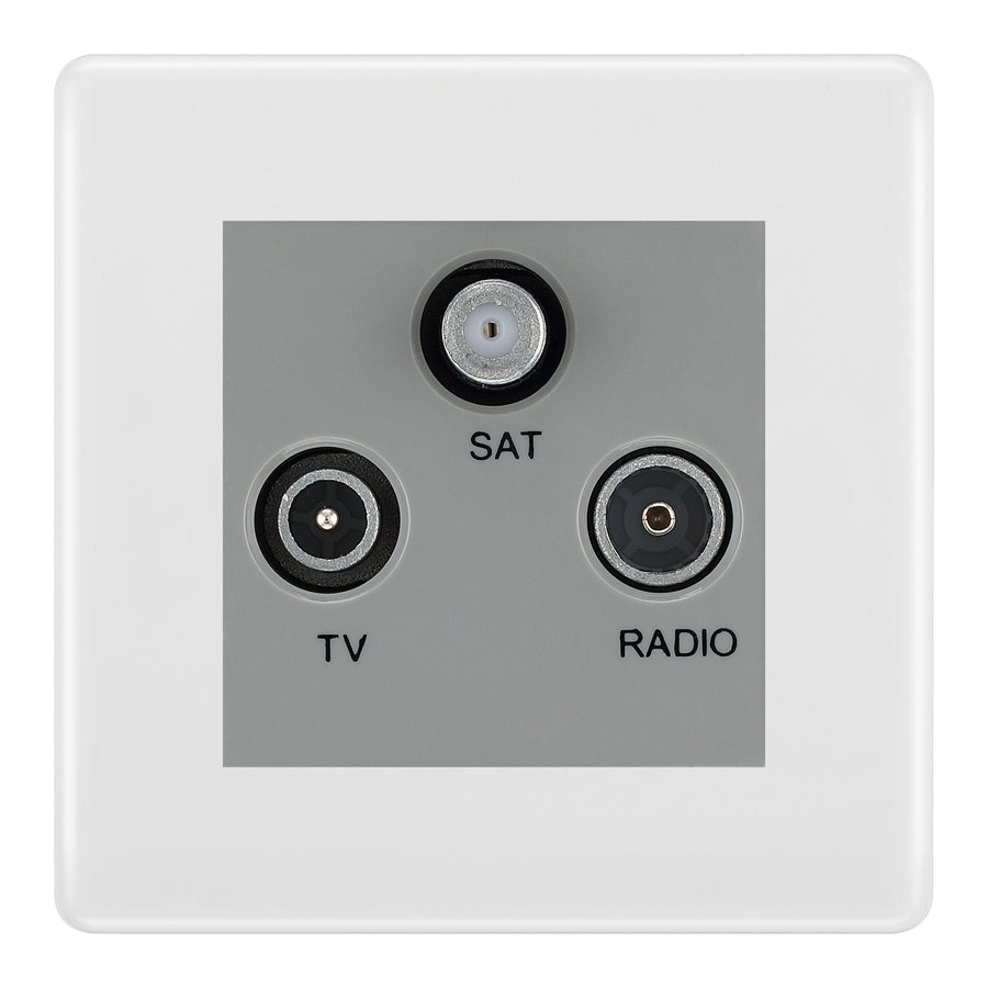 BG Nexus White Moulded TV/FM/SAT Socket NWM67G