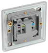 FBS28G Back - This 2A round pin socket from British General can be used to connect low power appliances and can be used to connect lamps to a lighting circuit.