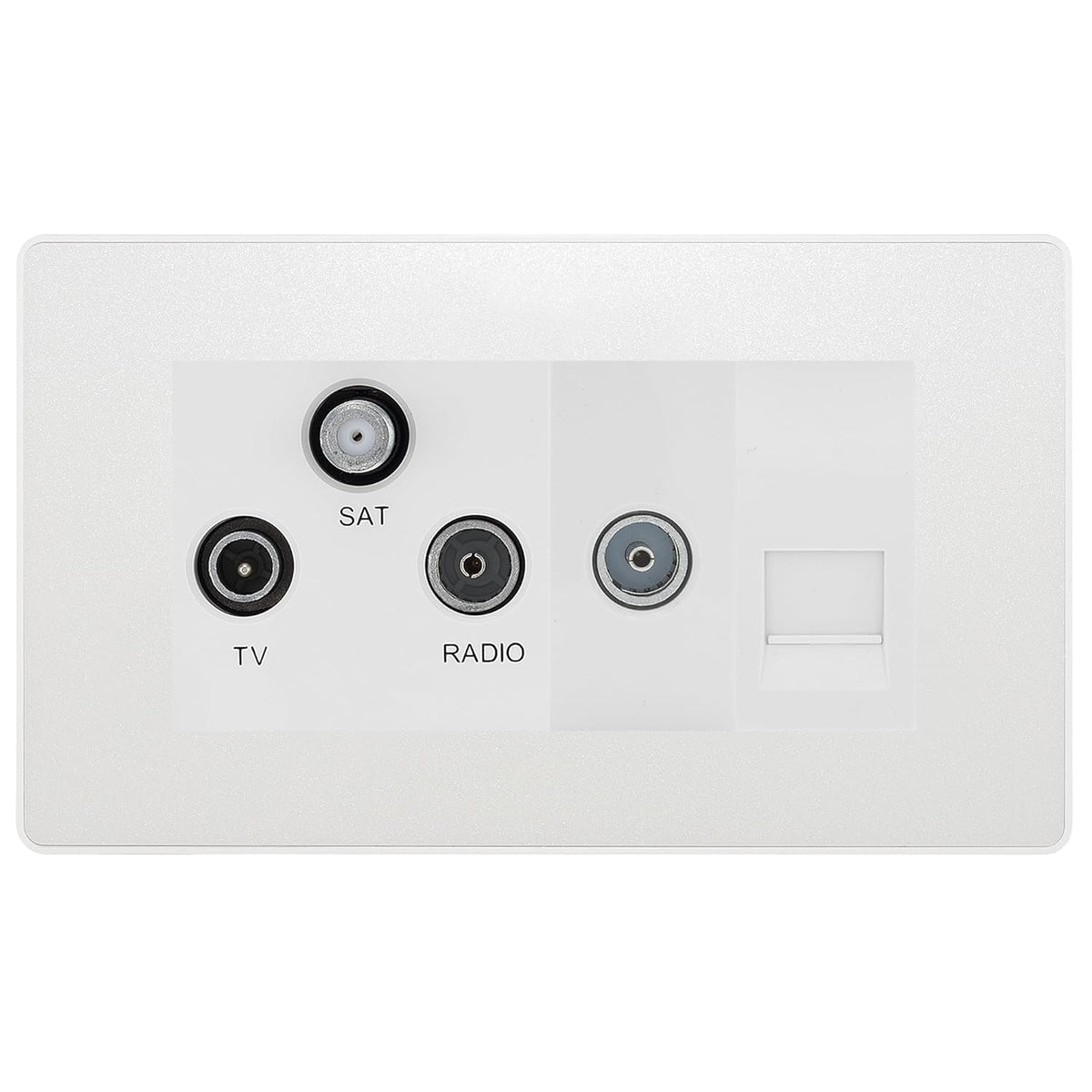 BG Evolve Pearlescent White Triplex TV/FM/Sat + Return & 1 Gang ...