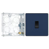 BG Evolve Matt Blue 10AX 1 Way Press Switch PCDDB14B with 25mm Steel Back Box