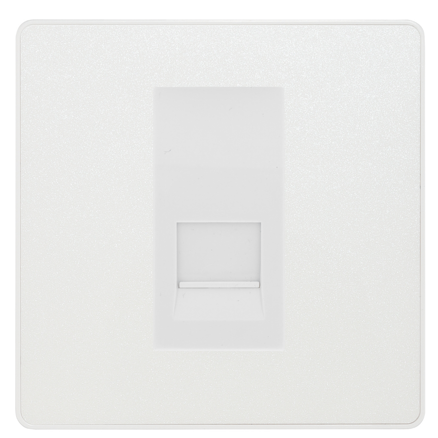 BG Evolve Pearlescent White Single Secondary Telephone Socket, Screw Terminal - White Insert