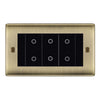 BG Nexus Antique Brass Triple Master Touch Dimmer Switch - Black Insert
