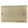BG Nexus Antique Brass 2 Gang Double Blank Plate with Surface Pattress Back Box