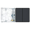 BG Evolve Matt Grey 2 Way Double Edge to Edge Rocker Switch PCDMG42EB with 25mm Steel Back Box