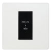 BG Evolve Pearlescent White 20AX 2 Way Emergency Lighting Test Key Switch - Key Included - Black Insert