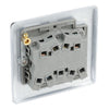 BG Nexus Metal Polished Chrome 20A 16AX 2 Way Triple Light Switch NPC43 with 25mm Steel Back Box