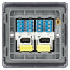 BG Nexus Matt Black Double Master Telephone Socket NFBBTM2 with 35mm Steel Back Box