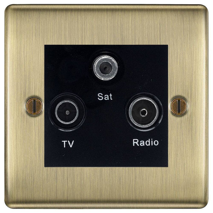 BG Nexus Metal Antique Brass TV/FM/SAT Socket NAB67B