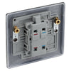 BG Nexus Matt Black 1 Gang 20A 2 Pole Neon Switch NFB31 with 35mm Steel Back Box