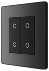 PCDBCTDM2B Side - This Evolve Black Chrome double master trailing edge touch dimmer allows you to control your light levels and set the mood.