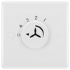 BG 887 Moulded Round Edge | White | 1 Gang 100W 1 Way 4 Speed Rotary Fan Controller