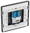 PCDDBBTS1B Back - This Evolve Matt Blue Secondary telephone socket from British General uses a screw terminal connection, and should be used for an additional telephone point which feeds from the master telephone socket.