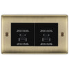 BG Antique Brass 4G Faceplate with 45W USB A+C Charger Modules – Black Insert