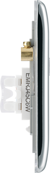 NPCRJ452 Side - This RJ45 ethernet socket from British General uses an IDC terminal connection and is ideal for home and office providing two networking outlets with ID windows for identification. 