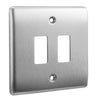 BG Nexus GNBS2 Grid Brushed Steel 2 Gang Front Plate