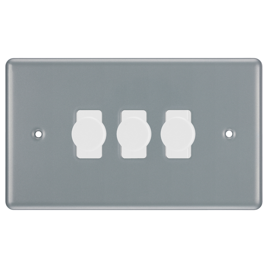 BG Metal Clad 3 Gang Light Switch 3x LED Dimmer Custom Switch