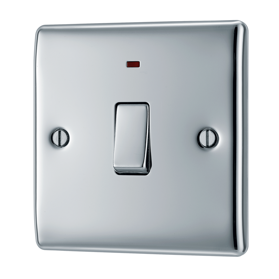 NPC31 Front - This 20A double pole switch with indicator from British General has been designconnection ed for the of refrigerators water heaters, central heating boilers and many other fixed appliances.