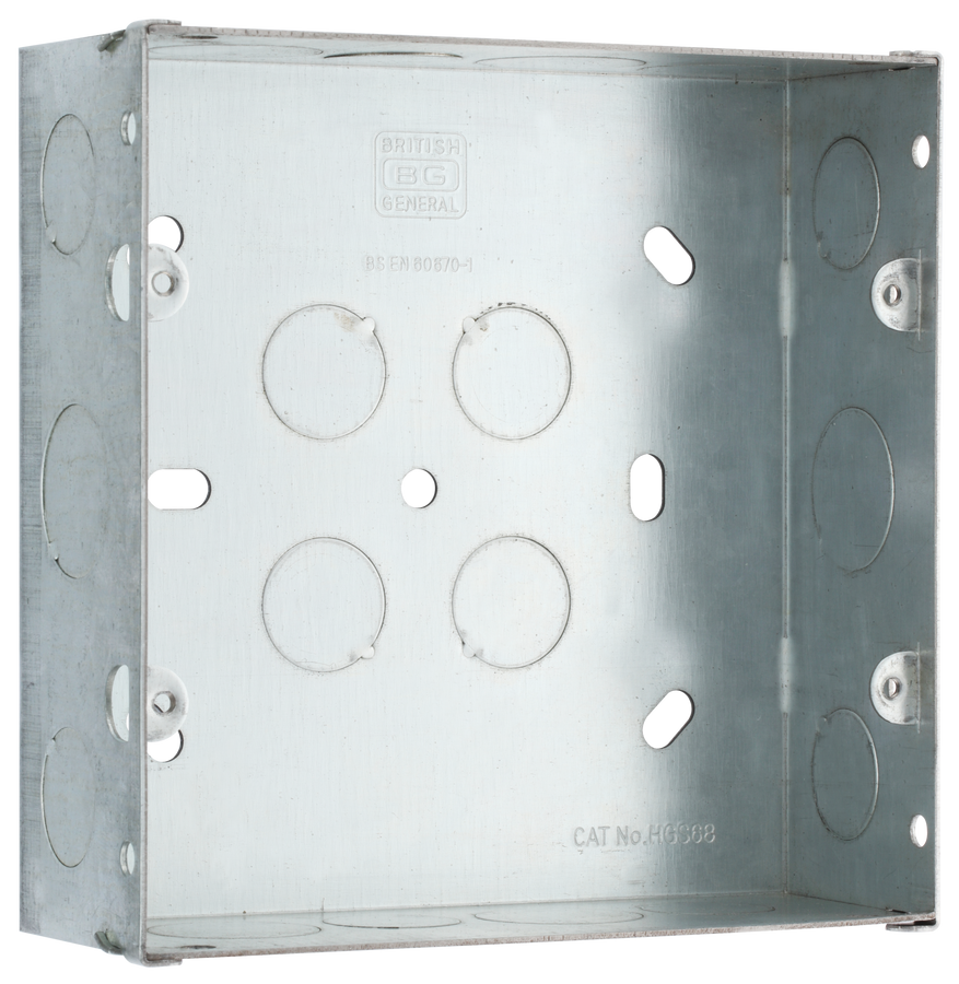 BG Electrical HGS68 Metal Double Flush Mount Box (6G+8G)