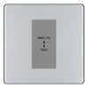 BG Flatplate Screwless Polished Chrome 20AX 2 Way Emergency Lighting Test Key Switch - Key Included - Grey Insert