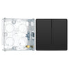 BG Evolve Black Chrome 2 Way Double Edge to Edge Rocker Switch PCDBC42EB with 25mm Steel Back Box