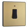 BG Evolve Satin Brass 20A 2 Pole LED Switch PCDSB31B with 25mm Steel Back Box