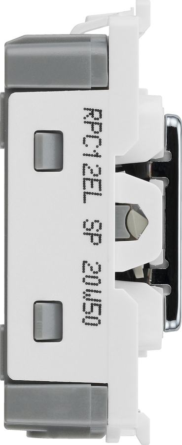 BG RPC12EL Nexus Grid Polished Chrome 20AX 2 Way 1 Pole EMG LTG TEST Key Switch Module