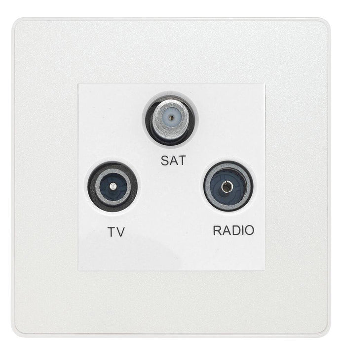 BG Evolve Pearlescent White TV/FM/SAT Socket PCDCLTRIW