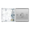 BG Nexus Brushed Steel 13A Unswitched Fused Connection Unit NBS54 with 25mm Steel Back Box