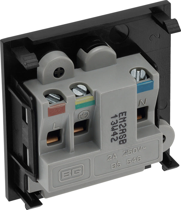 Euro Power Module BG EM2ASB Euro Module 2A Round Pin Unswitched Socket - Black– The ...