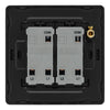 BG Evolve Black Chrome 2 Way Double Edge to Edge Rocker Switch PCDBC42EB with 25mm Steel Back Box