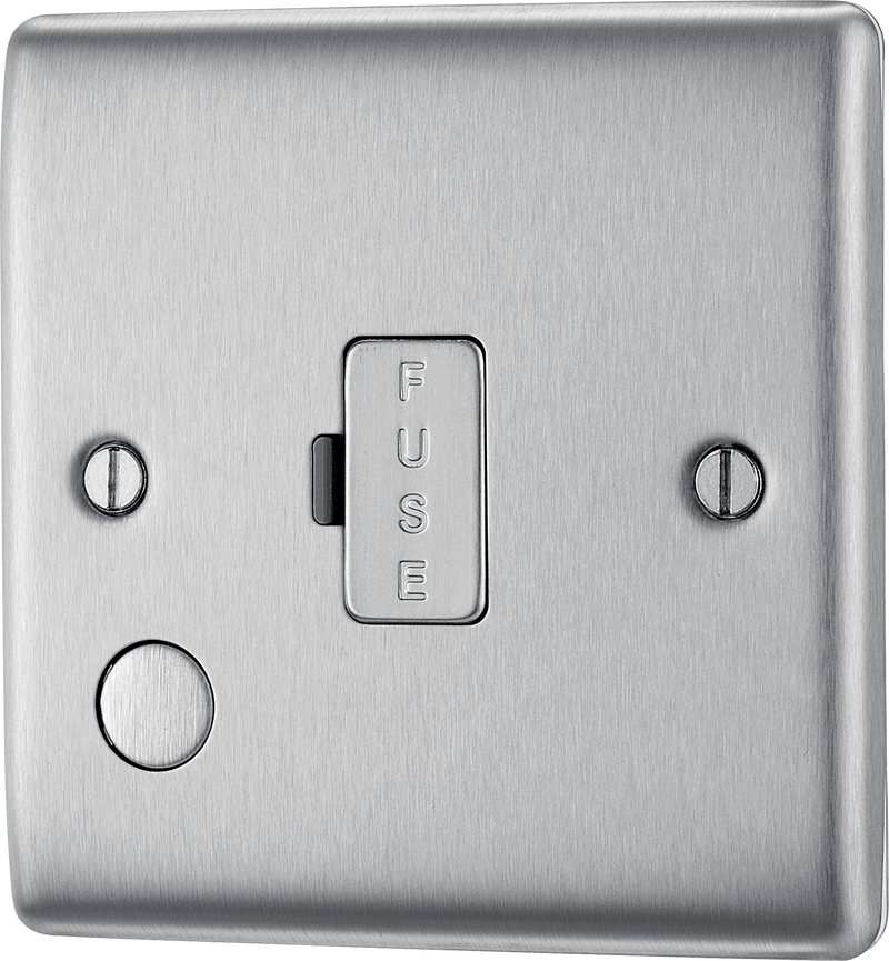 BG NBS55 Nexus Metal Brushed Steel 13A Flex Output Unswitched Fused Spur Unit