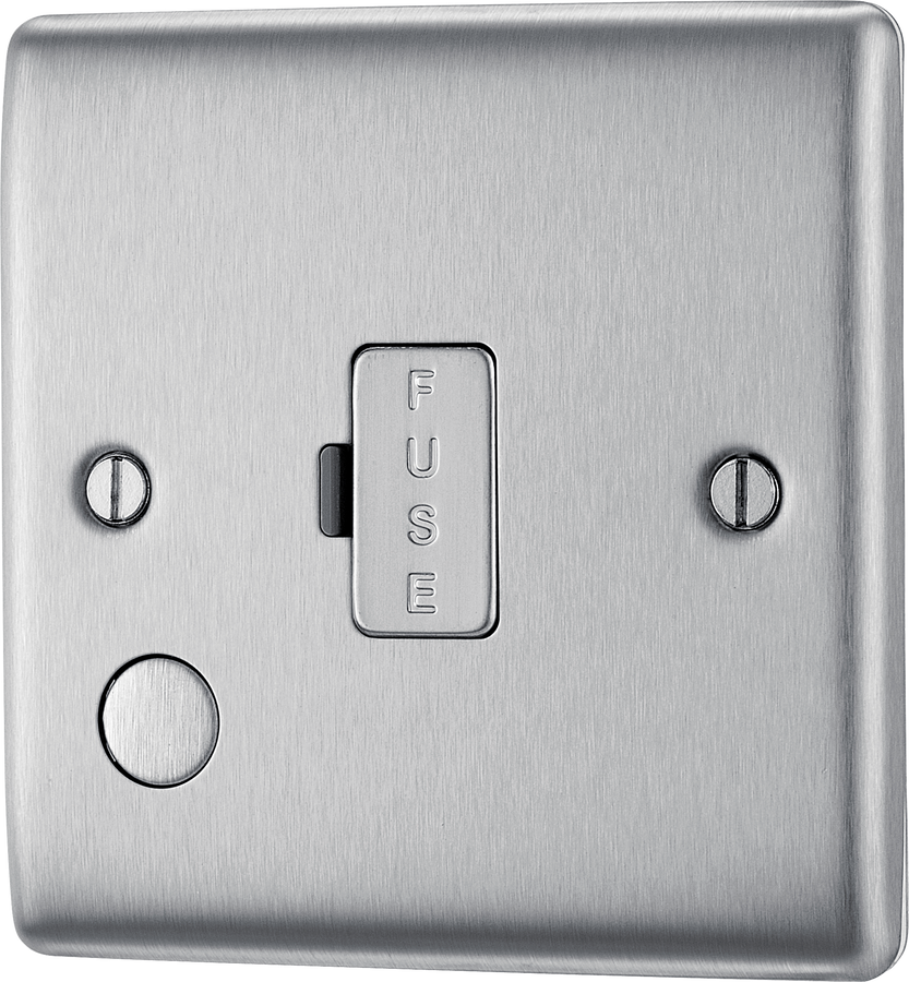 NBS55 Front - This 13A fused and unswitched connection unit from British General provides an outlet from the mains containing the fuse ideal for spur circuits and hardwired appliances.