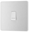 PCDBS14W Front - This Evolve Brushed Steel bell push switch from British General is ideal for use where access is restricted such as office buildings or hospitals, where visitors need to let those inside know they have arrived.