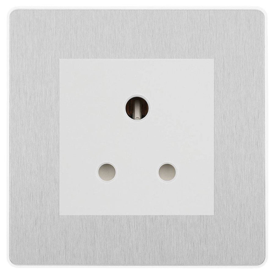 BG Evolve Brushed Steel 5A Unswitched Socket PCDBS5AUSSW