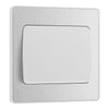 BG Evolve Brushed Steel 1 Gang 20A 16AX 2 Way Wide Rocker Light Switch PCDBS12WW with 25mm Steel Back Box
