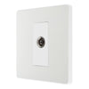 BG Evolve Pearlescent White Single Co-Axial Socket PCDCL60W with 25mm Steel Back Box