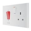 BG 971 Moulded Square Edge | White | 45A Switch 13A Switched Socket Cooker Control Unit