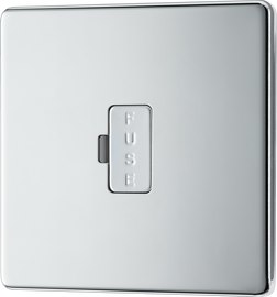 BG Electrical FPC54 Nexus Screwless Flat-Plate Unswitched Fused Connection Spur Unit Polished Chrome 13A