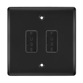 BG Matt Black 2 Gang Unswitched Fused Spur 13 Amp Connection Unit
