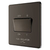 BG Screwless Black Nickel 1 Gang 10A 3 Pole Fan Isolator Switch FBN15 with 35mm Steel Back Box