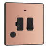 BG Evolve Polished Copper 13A Switched Spur + Neon PCDCP52B with 35mm Steel Back Box