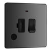 BG Evolve Black Chrome 13A Switched Spur with Neon and Flex Outlet PCDBC52B with 35mm Steel Back Box