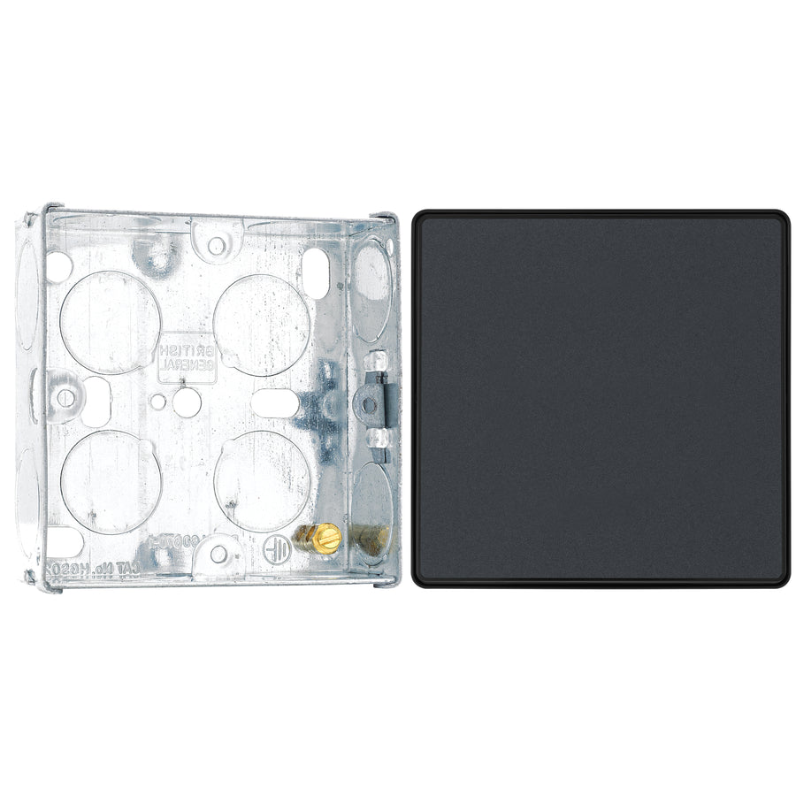 BG Evolve Matt Grey Intermediate Edge to Edge Rocker Switch PCDMG13EB with 25mm Steel Back Box