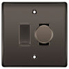 BG Black Nickel 2 Gang Light Switch 1x Trailing Edge LED Dimmer 1x 2 Way Switch